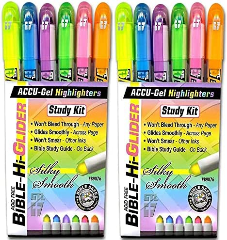 BLIEVE- Bible Study Kit With Gel Highlighters And Pens No Bleed Through,  Amazing Bible Highlighter and Pens Fine Tip set Planner Supplies Gifts (10
